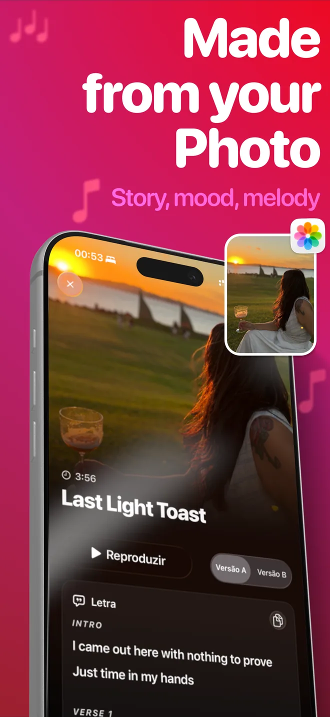 SnapSong screenshot: every song is born from your photo